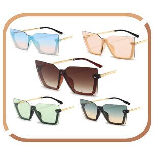 Women's Rimless Oversized Retro Vintage Sunglasses